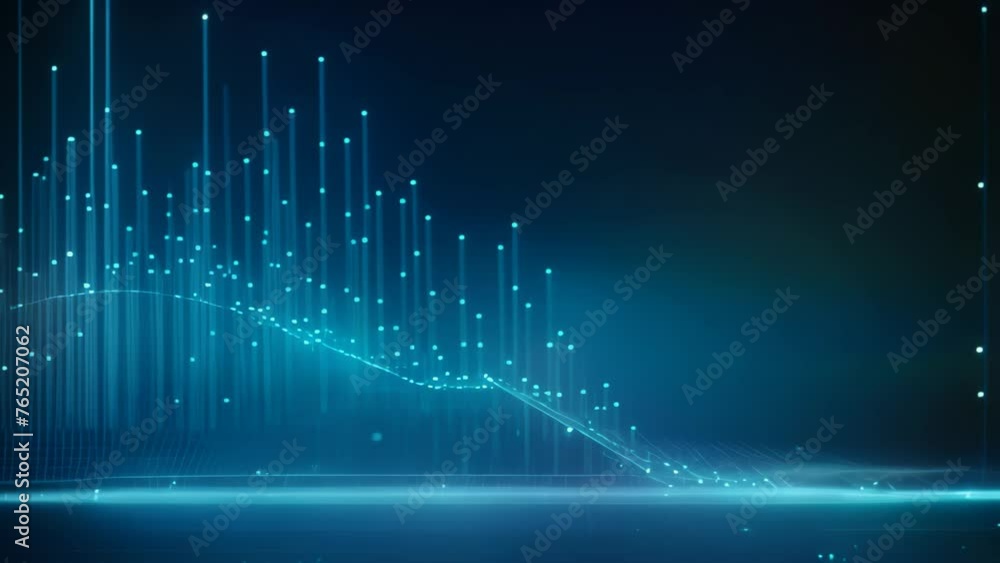 Poster abstract technology background with glowing lines and dots. abstract technology background. big data