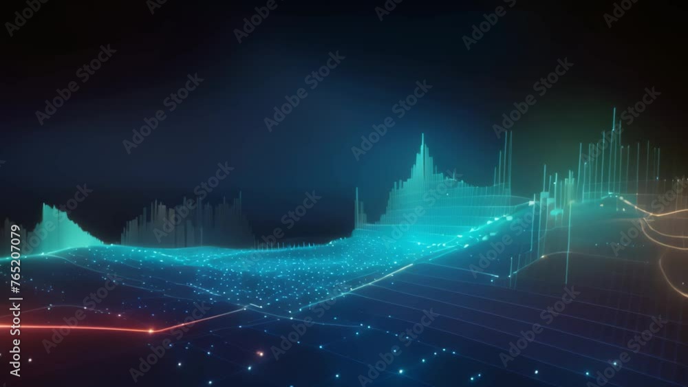 Poster abstract digital equalizer technology concept, 3d render illustration background, abstract technolog