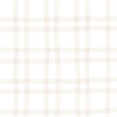 Brown Beige Gingham Check Hand Drawn Background Overlay