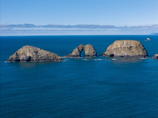 Three Arch Rocks Oceanside Pacific City Oregon Coast Highway 101  Drone View 2