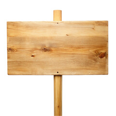 Wooden signboard isolated on a transparent background.