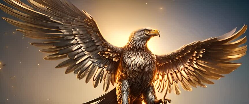 animation of a gold eagle