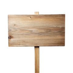 Wooden signboard isolated on a transparent background.