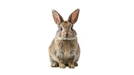 Obraz premium Fluffy white rabbit on white background