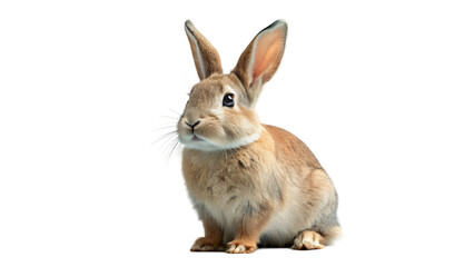 Obraz premium A fluffy white rabbit on a white background
