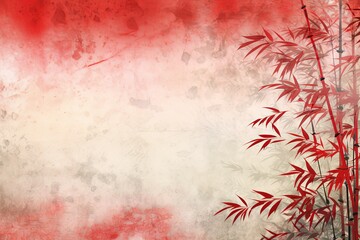 red bamboo background with grungy texture