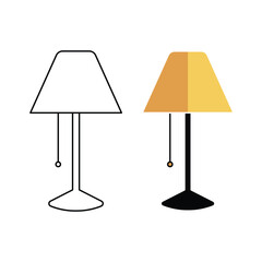 illustration of a sleeping lamp icon. vector icon on white background.