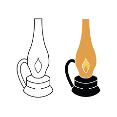 illustration of a lantern lamp icon. vector icon on white background. © hamsstd