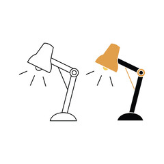 illustration of a study lamp icon. vector icon on white background.