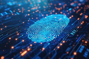 Digital identity  biometric authentication  and cyber security in futuristic technology.