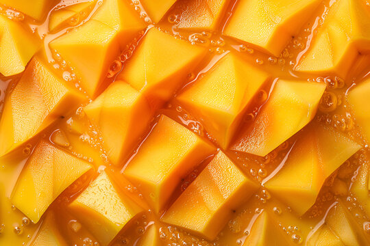  Top view pattern of cut mango detailed photograph