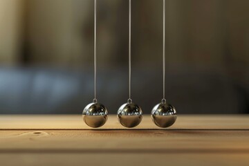 Newtons cradle  physics of action and reaction.