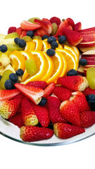 strawberry, orange, apple, berries - fruit slices, bright colors, fresh fruit