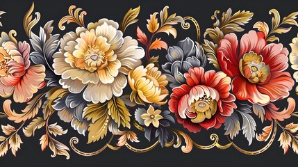 Retro vibes bloom in this HD-captured vintage 70s style floral artwork, embodying a groovy and...