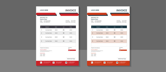 Flat design driving school invoice
