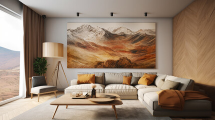 Fototapeta na wymiar Large canvas print of mountain landscape