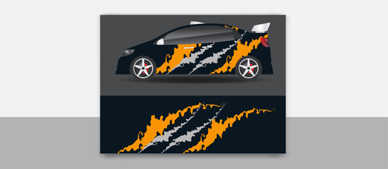 Obraz na płótnie Canvas Flat design car wrap illustration