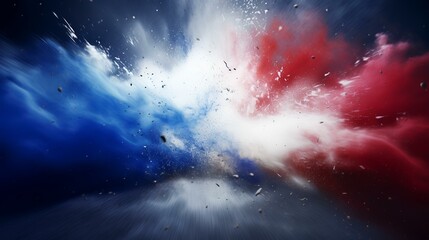 3d illustration of a red, blue and white background with some clouds