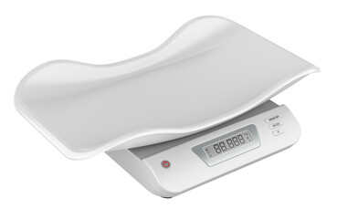 Digital Baby Scale with Safe and Comfortable Tray, 3D rendering isolated on transparent background