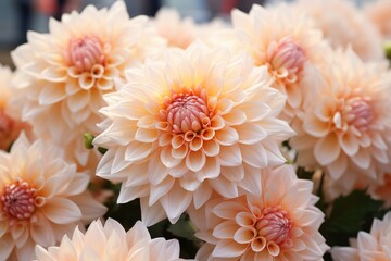 Fototapeta premium Flowers in trendy colors. Backdrop with selective focus and copy space
