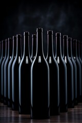 wine bottles in a row Generative AI