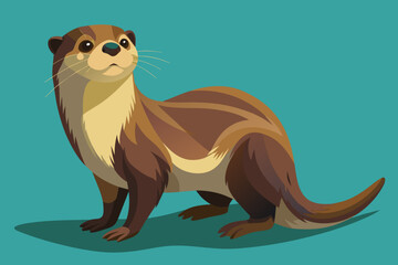 realistic otter full body vector illustration 
