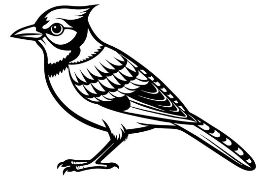 recommend clip art: Blue Jay bird silhouette  vector art illustration