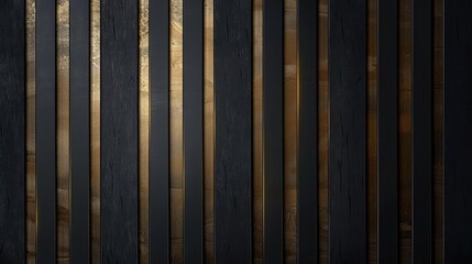 Elegant Black and Golden Stripes on Mysterious Dark Background, Abstract Pattern