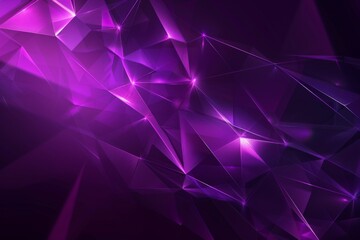 Abstract purple background with polygonal shapes and glowing lines, dark background Generative AI