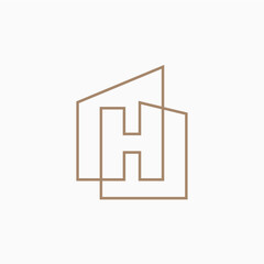h Letter House Monogram Home mortgage architect architecture logo vector icon illustration - 765223004