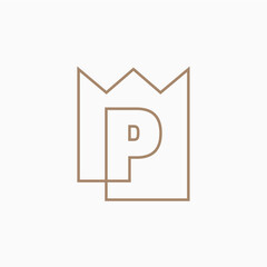 p Letter King Crown Logo Vector Icon Illustration