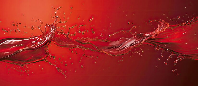 Vibrant red backdrop with swirling liquid splashes, adding dynamic and dramatic flair to the composition 🎨💦🔴