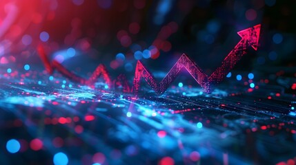 Financial stock market graph on technology abstract background.