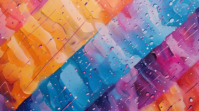 Abstract vibrant background with streaks and splashes of multicolored paint, creating a dynamic and creative visual