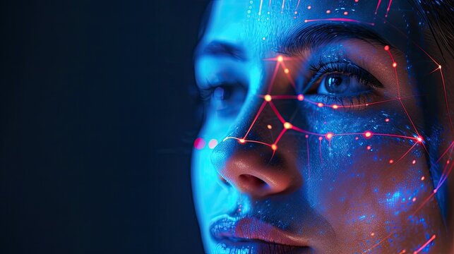 Advanced facial recognition security system setup for safe and personalized access, solid color background, 4k, ultra hd