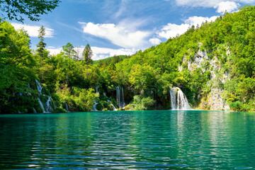 Milanovac waterfall at Plitvice Lakes National Park, Lika, Croatia
