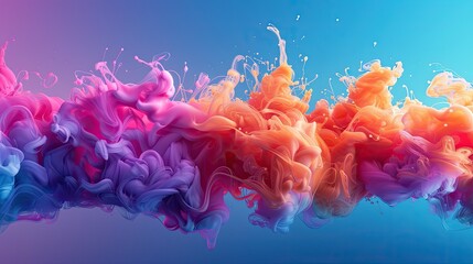 Fototapeta premium Smart art supplies, color-changing paint, digital integration, solid color background, 4k, ultra hd