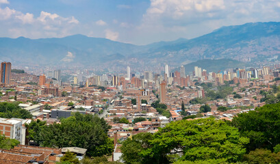 Paisaje Medellín desde Barrio Buenos Aires, Colombia, Sur America