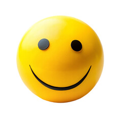 Smiling emoticon yellow emoji, isolated on transparent background.