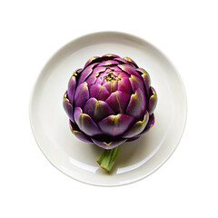 Obraz premium Purple artichoke isolated on transparent background.