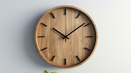 circular wooden clock attached to the wall