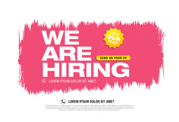 we are hiring banner layout design, vector illustration