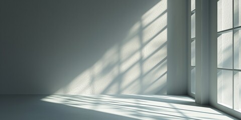 Obraz premium Experience professionalism: product presentation on a gray background with window shadows