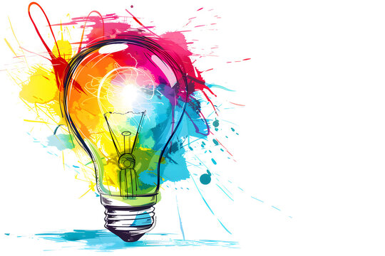 Creative idea background, creativity for text, presentations, bulb wallpaper