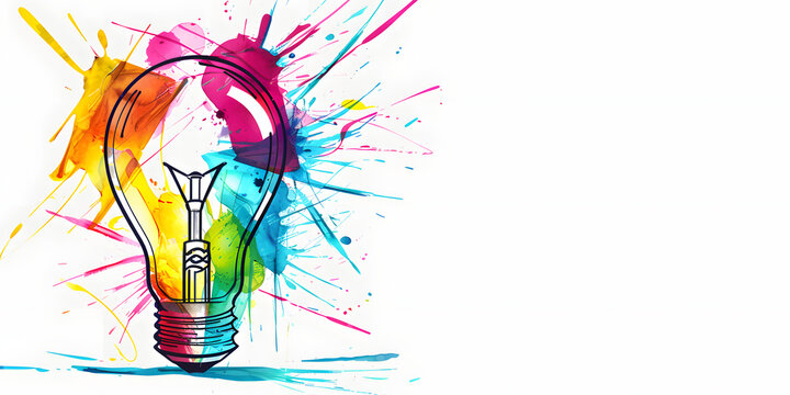 Creative idea background, creativity for text, presentations, bulb wallpaper