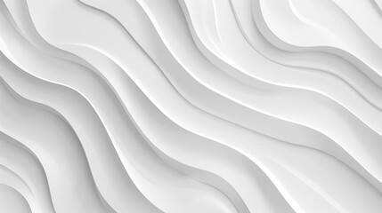 White light interior seamless background, line wave wall in a retro style, abstract 3D illustration