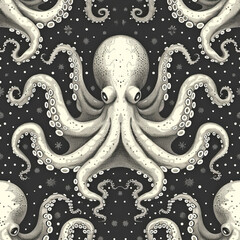 Seamless Octopus Pattern for Ocean Decor