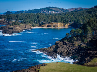 defaultWhale Cove Oregon Coast Depoe Bay Oregon Cliffs Waves  Aerial Drone View 2