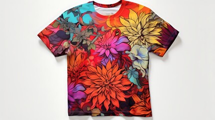 A Vibrant Shirt Print Featuring a Graffiti Flower in Urban Expression