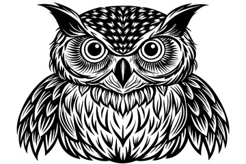 Owl bird silhouette  vector art illustration